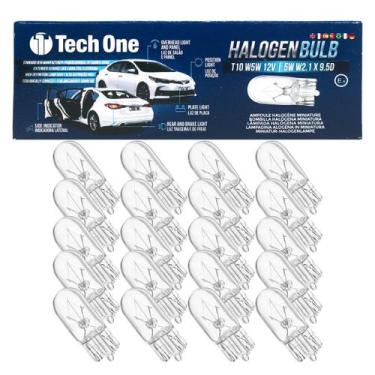 Imagem de Kit com 20 Lâmpadas Pingão Halógena T10 12V 5W Lanterna Placa Farolete