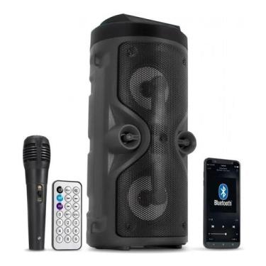 Imagem de Caixa De Som Bluetooth Com Microfone Led 20W Rms D-S13 Preta - Grasep
