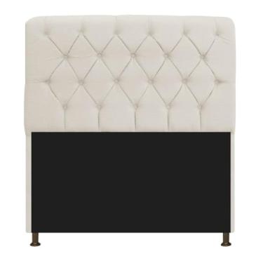 Imagem de Cabeceira Lady Estofada Capitonê 140 cm para Cama Box de Casal Corano Bege Quarto - AM Decor