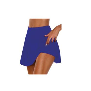 Imagem de Short Saia Plus Size Viscolaycra Do P Ao G6 Fitness - topbrasil , Azul