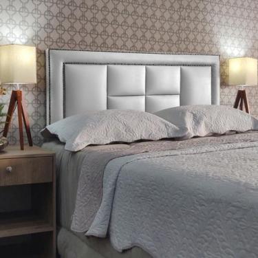 Imagem de Cabeceira King 195 Cama Box Diamond 2 Módena V2H4 Branco Corano Painel