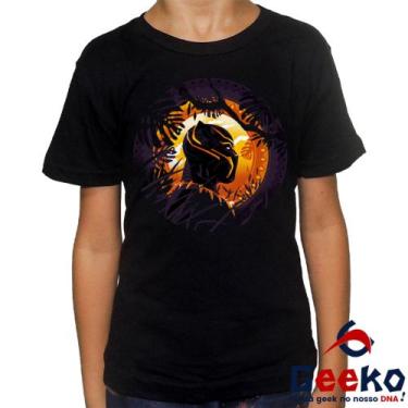 Imagem de Camiseta Infantil Pantera Negra 100% Algodão Black Panther Geeko, Pret