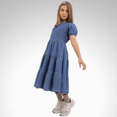 Imagem de Vestido Camponesa Jeans Infantil Play Denim - Playground