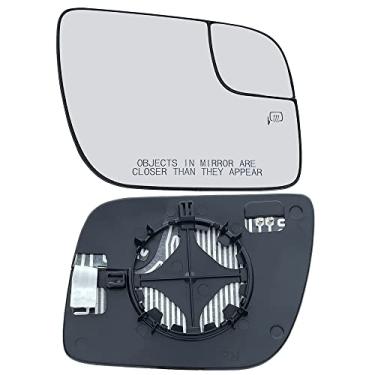 Imagem de Vidro retrovisor lateral do passageiro Explorer, compatível com Ford Explorer 2011-2017, vidro convexo aquecido direito BB5Z17K707A BB5Z17K707B com espelho de ponto cego e suporte traseiro