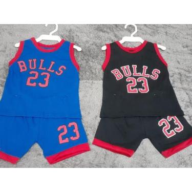 Imagem de Conjunto Infantil Blusa Sem Manga + Shorts Corrida Basquete até 8 mese