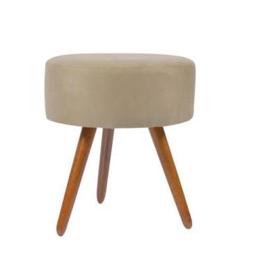 Imagem de Pufe Puff Puf Para Decoração Hall De Entrada Suede Bege Luxo - Decore.