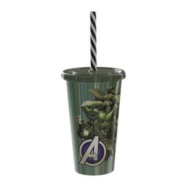 Imagem de Copo com Canudo Hulk Vingadores Shake - 500ml - Plasutil