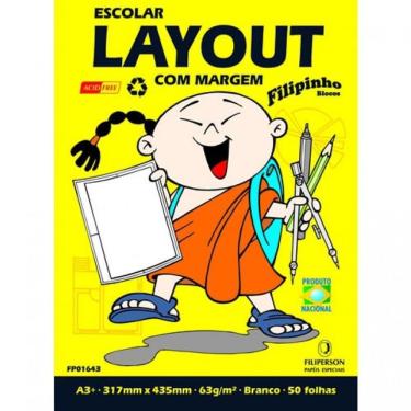 Imagem de Bloco Filiperson Layout A3 70G 50 Folhas Branco