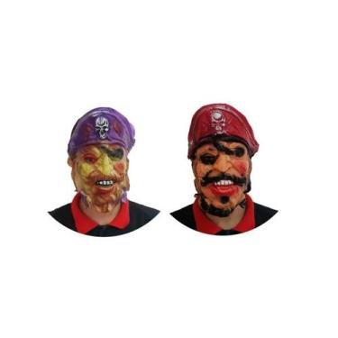 Imagem de Máscara Látex Pirata Halloween Fantasia - MC Presentes, roxo
