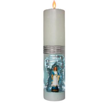 Imagem de Vela Religiosa de Altar Gruta com imagem de N. Sra. das Graças em Resi