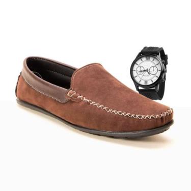 Imagem de Mocassim masculino sapatilha casual confortavel sapato leve + RELOGIO 
