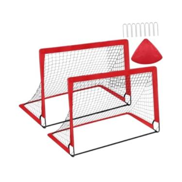 Imagem de YIJU Baliza de futebol infantil, trave de baliza de futebol, Vermelho