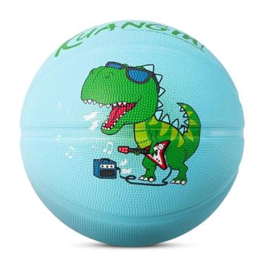 Imagem de Kuangmi Bola de Basquete de Borracha Dinossauros, Tamanho 5 (27,5"), Feita para Parques de Esportes Internos E Externos, Praia E Piscina para Crianças, Jovens, Adolescentes, Meninas E Meninos