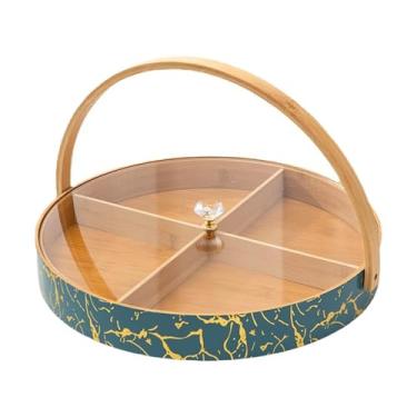 Imagem de YWJLQH Prato de servir lanche de frutas secas, doces, nozes, prato com tampa, travessa dividida, bandeja de nozes para cozinha, Pequeno