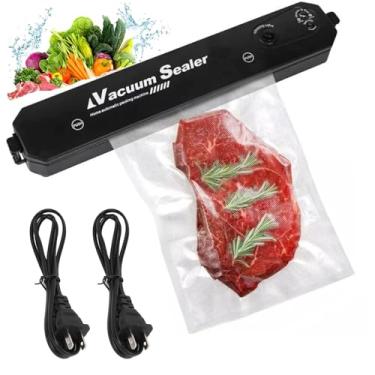 Imagem de Máquina seladora a vácuo de 60 kpa, seladora automática de alimentos, preservação de alimentos, compacta, versátil, pequena, máquina seladora automática de alimentos para casa, cozinha, escola,