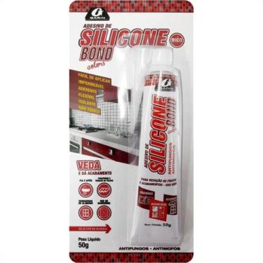 Imagem de Silicone Bond Garin Bisnaga Branco 50G Blister - Kit C/12 Pecas