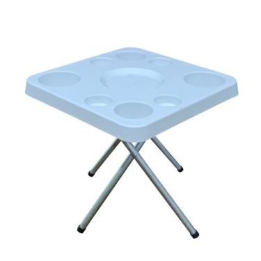 Imagem de Mesa Petisqueira Camping Com Pés Galvanizado Desmontável - Riomar Equi