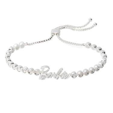 Imagem de Alex and Ani Barbie Core, Pulseira Bolo de Tênis, Acabamento Prata Brilhante, Prata com Cristais Transparentes, 15 a 21,5 cm, One Size, Latão, Sem pedras preciosas