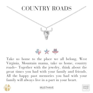 Imagem de MUSTHAVE Colar de cabeça de boi cúbica Texas banhado a ouro 18K, cor ouro branco, ferradura, sorte, corrente de âncora, tamanho 40,6 cm + extensor de 5 cm, cartão presente, aniversário, melhor amigo,