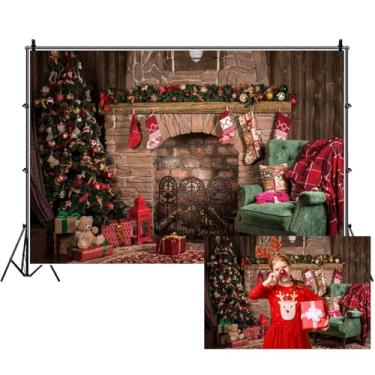 Imagem de Renaiss Meias para árvore de Natal com tema de Natal de 17,78 x 1,52 m com fundo de foto para decoração de casa, feriado, festa, banner de fotografia, estúdio de estúdio