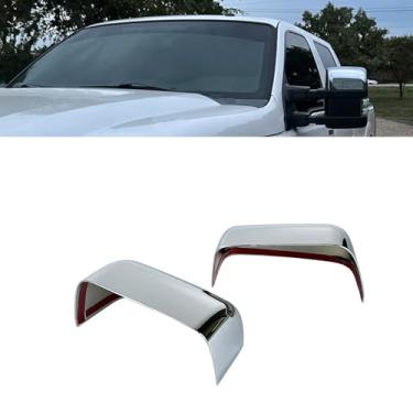 Imagem de Arkdeffon Tampas de espelho, tampa lateral retrovisor retrovisor, parte superior da porta, metade superior compatível com Ford F250 F350 F450 F550 Super Duty Towing 2008-2016 (Chrome)