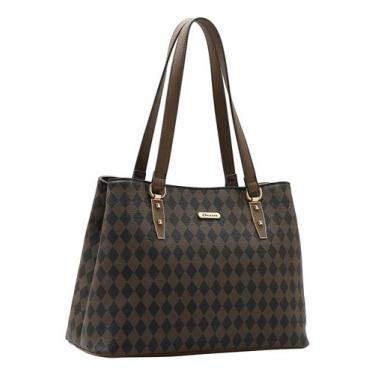 Imagem de Bolsa Feminina Chenson Original Geométrica Ombro 3484848 Café