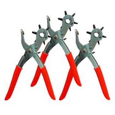 Imagem de Kit com 3 Alicate Vazador Furador Com 6 Bicos 9Pol. Para Chinelo/couro