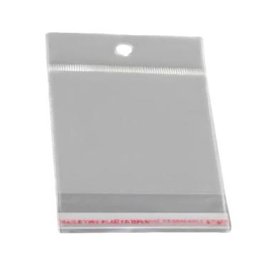 Imagem de Saco 18x25 Adesivado Plástico Transparente Com Solapa  100 Unidades - 