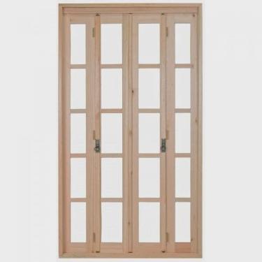 Imagem de Porta de Madeira Balcão Pantográfica 213x160cm com Batente de 9,4cm ewk 496 Rondosul