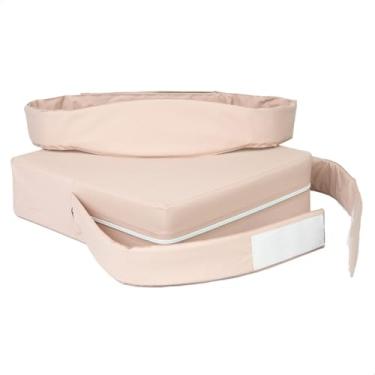 Imagem de Almofada Infantil Assento Elevação De Cadeira Para Alimentação Atividades Impermeável Quadrada Com Cinto De Segurança Vária Cores (Almofada Nude)