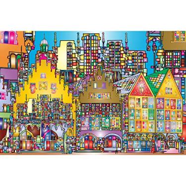 Imagem de Bgraamiens Puzzle-City Street-1000 Pieces Creative Colorful City Street View Jigsaw Puzzle Color Challenge Puzzle