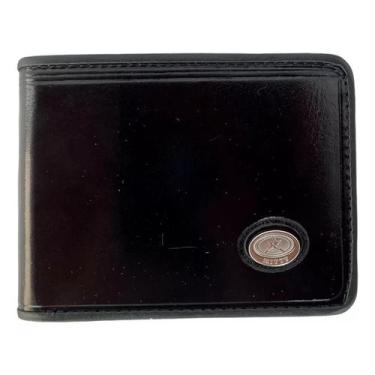 Imagem de Carteira Mitty Média Masculina Couro  M1SR  Logo Prata, Preto