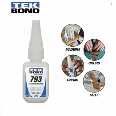 Imagem de Cola Instantânea Tek Bond 793 20g, Unhas Postiças,gel - Top Nail