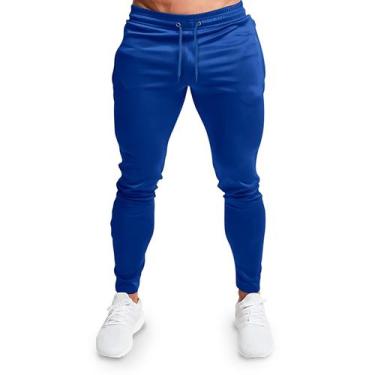 Imagem de Calça Moletom Slim Masculino Adulto Liso - Methodic, M, Azul