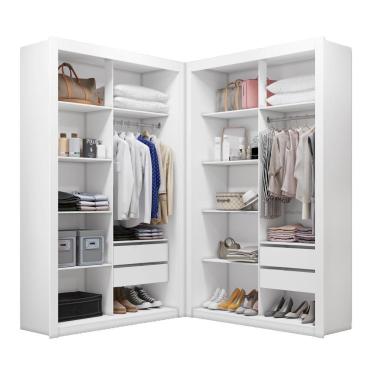 Imagem de Closet Solteiro Premium 4 Gavetas Branco Amoudi Móveis Branco