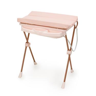 Imagem de Banheira de Bebê Plástica Galzerano Classic 7045 com Trocador e Suporte Rosê