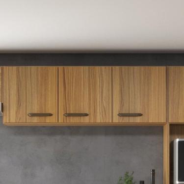 Imagem de Armário Aéreo 3 Portas 120 Cm Não Possuí Espelho Marrom