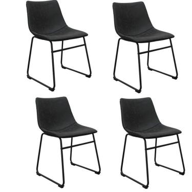 Imagem de Conjunto Com 4 Cadeiras Para Sala De Jantar Bruna Preto