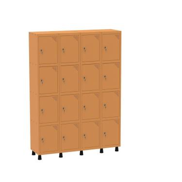 Imagem de Armário Guarda Volume Locker Roupeiro 16 Portas Aço Grf 504-16 Laranja Picasso