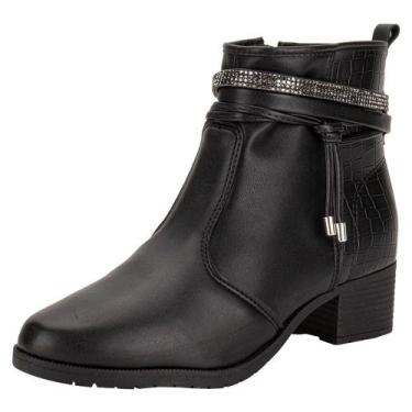 Imagem de Bota feminina cano baixo moleca 5346103, Preto, 35