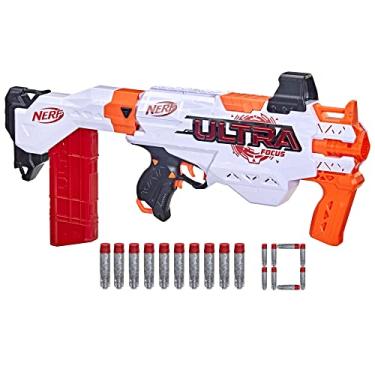 Imagem de NERF Lançador motorizado Ultra Focus, clipe de 10 dardos, 10 dardos AccuStrike Ultra Darts, estoque, exclusivo da Amazon