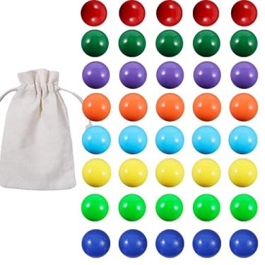 Imagem de Medikaison Pegs Jokers and Marbles Board Game 14mm 32 Replacement Marbles 4 Each of 8 Colors for Aggravation Wahoo Dirty Marbles Board Game Colorful Marble and Storage Bag Included(14mm/0.55inches)