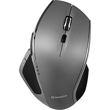 Imagem de Verbatim Mouse de luxo ergonômico de LED sem fio de 8 botões 2,4 G - Mouse de computador com nano receptor para Mac e PC - Grafite