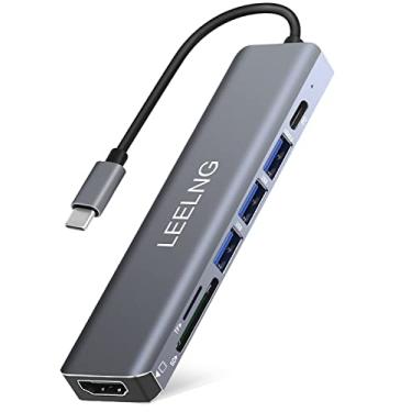 Imagem de FITLONG Hub Usb C Para Macbook, Adaptador 7 Em 1 Mac Com Hdmi, Leitor De Cartão Sd/Tf, Estação Encaixe Computador/Macbook Pro Air/Ipad/Surface/Samsung/Steam Deck/Rogally/Type