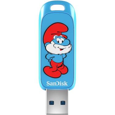 Imagem de SanDisk Unidade flash USB Smurfs de 128 GB, edição Papa Smurf - até 130 MB/s, USB tipo A, para consoles de jogos e computadores - SDCZIS-128G-G46
