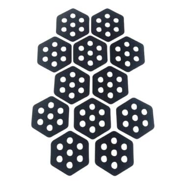 Imagem de Zxpjkyu 12x Almofadas de tração para prancha de surfe, aderência para deck, almofadas antiderrapantes para pranchas de kitesurf e pranchas de remo, Preto