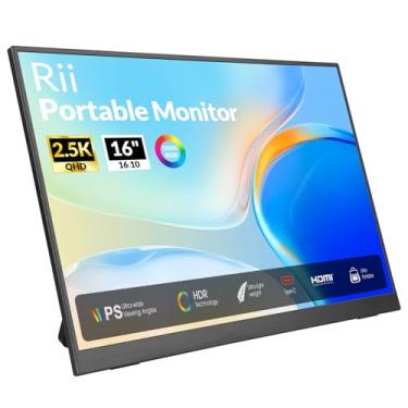 Imagem de Rii Monitor Portátil, 16" 144Hz Qhd 2.5K 2560X1600 100% Srgb, Tela De Jogos Ips Com Suporte Ajustável Usb-C Hdmi Para Laptop/Pc/Telefone/Mac/Xbox/Switch/Ps4/Ps5 (16" 2.5K)