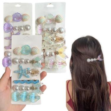 Imagem de 18 Presilha Clip Cabelo Concha Prendedor Grampo Penteado Verão Praia -