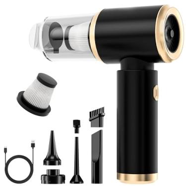 Imagem de Aspirador de pó portátil para carro, sem fio, 20000PA de alta potência 4 em 1, espanador de ar e soprador de ar com motor sem escovas de 4000 mAh e vários bocais para carro, casa, escritório