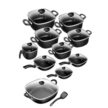 Imagem de Jogo De 11 Peças Patolux Quadrado Antiaderente Preto